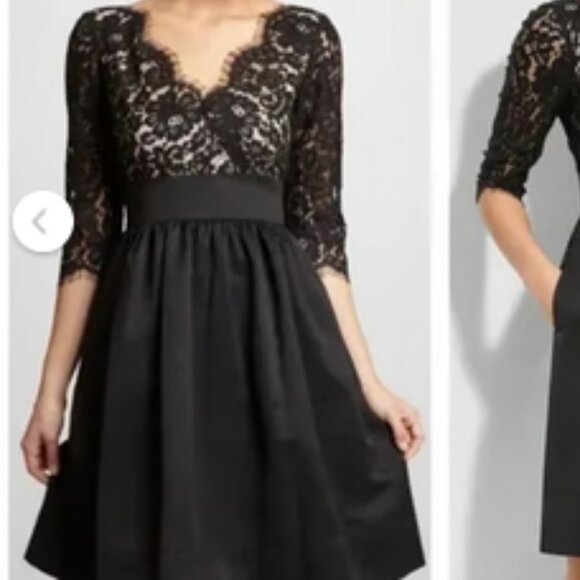 Eliza J black Lace & Faille Dress sz 10P--as seen on PRETTY LITTLE LIARS - Picture 2 of 16
